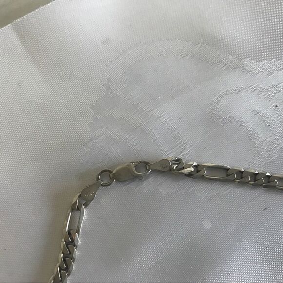 Unisex 18” .925 Sterling Silver 6mm Figaro Chain - Picture 3 of 8